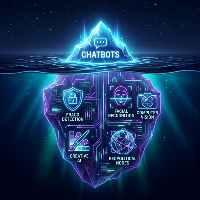 L'iceberg de l'IA — la partie visible vs la partie cachée